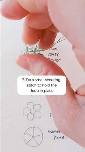 Let’s stitch a simple lazy daisy flower! 🌼