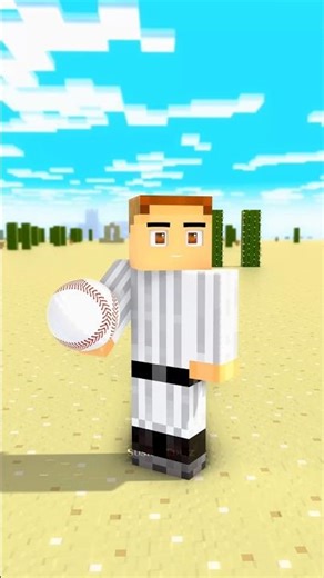 Zombie becomes Tung Sahur in the Babe Ruth Baseball Challenge! ⚾⚡#minecraftanimation #shorts #yt
