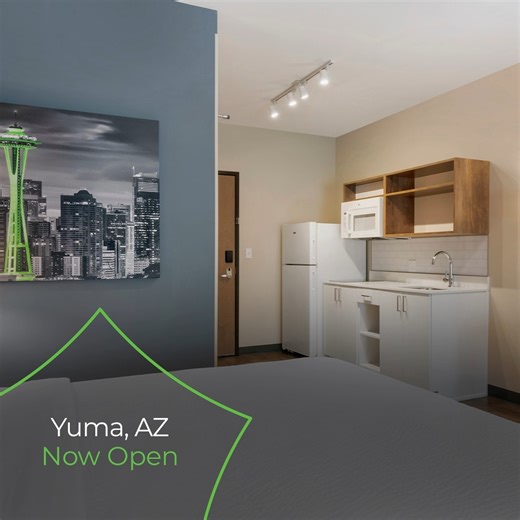 1K views · 25 reactions | Our Extended Stay America Premier Suites – Yuma, AZ is now open! This hotel offers a wide range of amenities, including spacious suites with fully equipped kitchens, free wi-fi and free healthy breakfast.  Stay a week, month or longer and feel right at home in Yuma: https://bit.ly/3Kkqo7Q #YumaHotel #ArizonaHotel #NewHotel #YumaArizonaHotel | Extended Stay America | Facebook