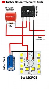9 Watt MCPCB Circuit Board Connection #shorts