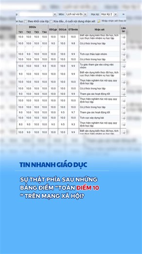 Lạm phát điểm 10: Yêu thương hay đang hại học sinh? #tintucgiaoduc #tinnhanhgiaoduc