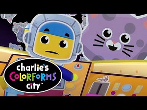 Charlie's Colorforms City - Cat Asteroids in Space! (CLIP)