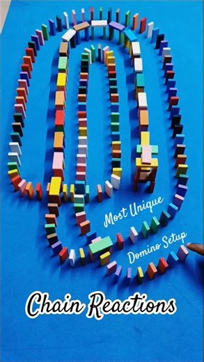 Most Unique Colorful Domino Setup That Looks Magical ✨❤💛💚💙💜 #shorts #dominoeffect #chainreaction