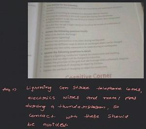 1 What is a lightning conductor? Explain its construction and w... | Filo