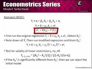 Econometrics - Model Selection