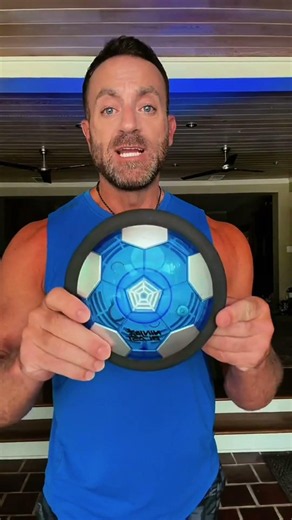 The Ninja Blast Indoor Hover Soccer Ball glides across hard floors with hover technology and has a