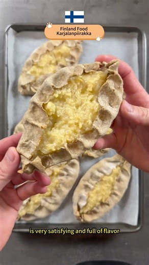 Finland Food : Karjalanpiirakka #finland #food #shorts #cooking #recipe