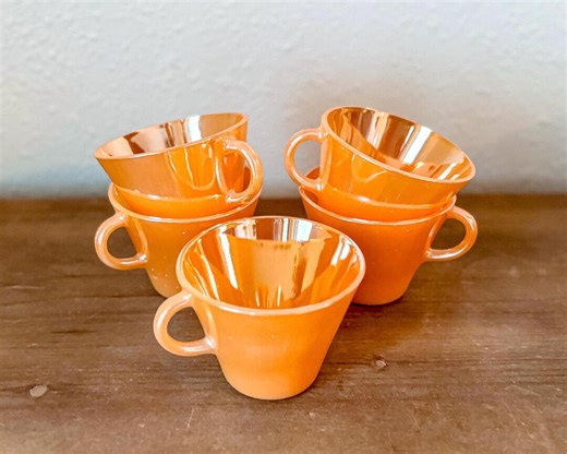 Vintage Termocrisa Peach Luster Coffee/tea Cups, Sold Individually - Etsy