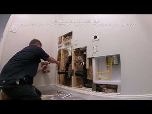 Laundry room patching drywall repair How to patch after plumber cut out wall plumbing repipe job