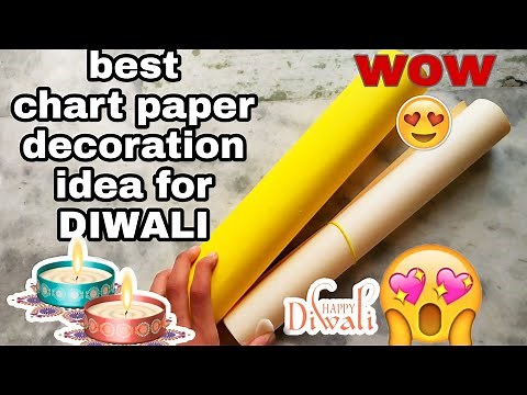 Diwali chart making | Chart paper decoration ideas for school | how to make chart papers