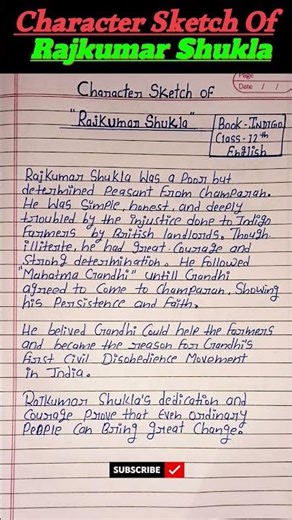 Character Sketch of Rajkumar Shukla | Indigo Chapter Explained 📚 Class 12 English #शॉर्ट्स #english