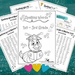 Spelling Words for First, Second & Third Grade- Elementary Spelling Packet