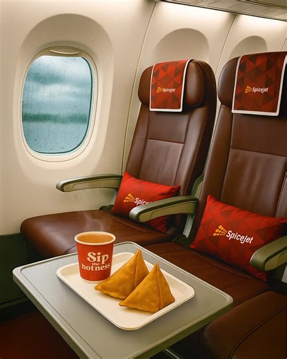 SpiceJet Airlines on Instagram: "Let the rain pour, your perfect monsoon snack is already on board. Trust us, pre-booking chai and samosa is self-care 101. #flyspicejet #spicejet #Chai #samosa #monsoonmeal #SpiceCafe #travelwithus #flights #aviation #airline #addspicetoyourtravel"