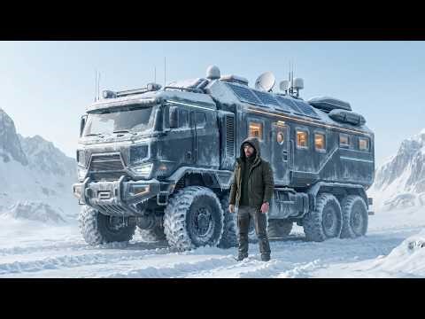 Snowstorm Van Life | Trapped Inside a Futuristic Fortress Camper