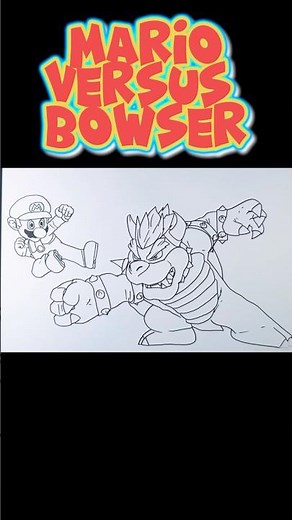 How To Draw Mario Versus Bowser | Super Mario #shorts #ytshorts #drawing #mario #bowser