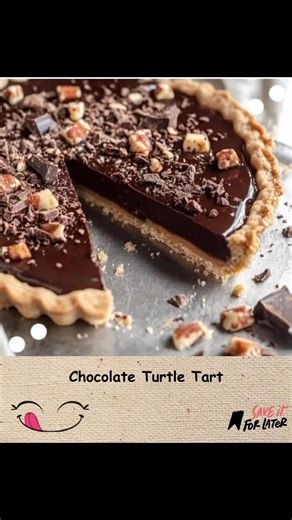 Chocolate Turtle Tart Ingredients: For the Crust - 1 cup pecans - 1...