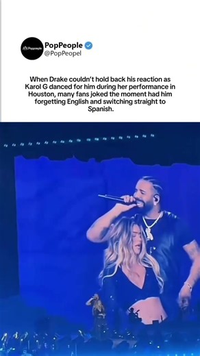 Fans joke Drake forgot English when Karol G danced for him live #karolg