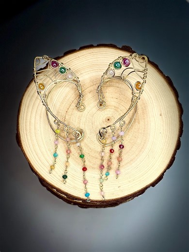 Wire Wrapped Mystic Agate Elven Ear Cuffs - Etsy