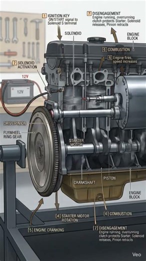 starter function in enternal combustion engine