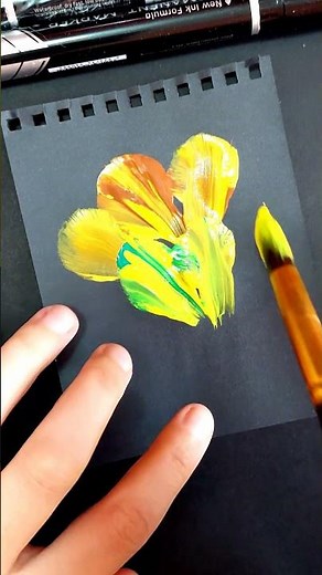 Painting a Yellow Flower with Acrylic Paints Bright Floral Art #art #flower
