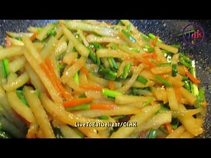 Grandma's Cooking - Stir-Fried Turnip, Carrot & Chinese Chives (芜菁和韭菜)