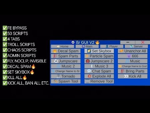 🧿ßr GUI V2 | Script Showcase | ✅FE BYPASS | 🔥50+ SCRIPTS