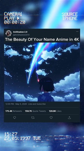 The Beauty of 'Your Name' Anime #yourname #animeedit #anime