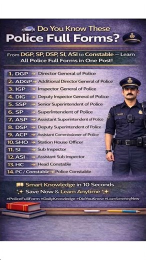 🚔 Do You Know These Police Full Forms? 👮‍♂️
