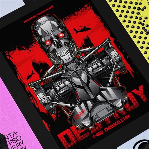 Terminator Endoskeleton Wall Art – Sci-fi Killer Robot Futuristic Illustration - Etsy