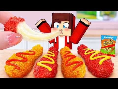 Oh My JJ Mukbang Food 🤤 Miniature Cheetos Ghost Pepper Fried Chicken Recipes 🌶️ Tina Mini Cooking