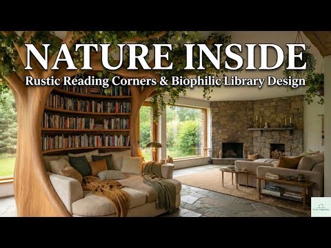 Nature Inside: Rustic Reading Corners & Biophilic Library Design