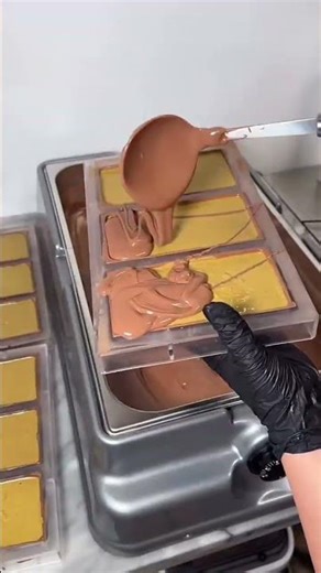 Filled Chocolate Bar Molding Process Reveals Smooth Shell And Hidden Center #popular #food #foodie