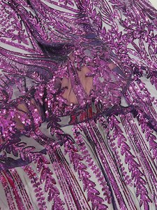 Purple Damask Sequin Fabric, 4-way Stretch Spandex Mesh, Prom Gown by the Yard - Etsy Canada