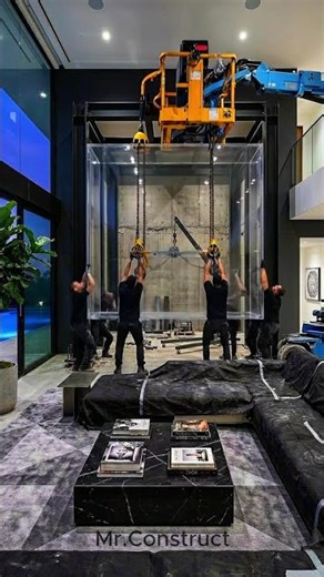 🐠Building a Wall Aquarium Inside a Modern Villa