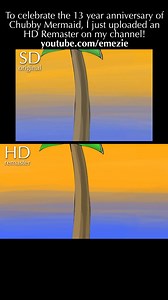 24K views · 152 reactions | This December is the 13 year anniversary of Chubby Mermaid! Let's celebrate with an HD remaster! Now all the artwork that was cut off for the original SD version can be seen in several scenes! Check it out on my YT channel! #chubbymermaid #porkchopnflatscreen #hdremaster #HD #Remastered | Emezie | Facebook