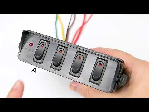 Nilight 4 Gang Rocker Switch Box SPST Toggle Switch Panel 12V 24V 20A Switch Panel