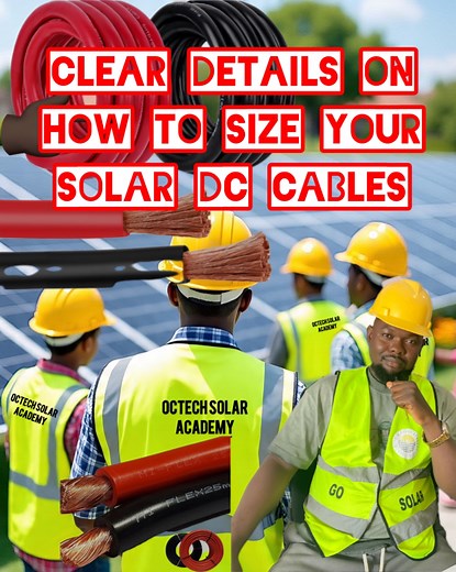 Solar Panels DC Cable Sizing with clear details Part 2… #solarenergy #octechsolaracademy #solar | Octech Solar Academy