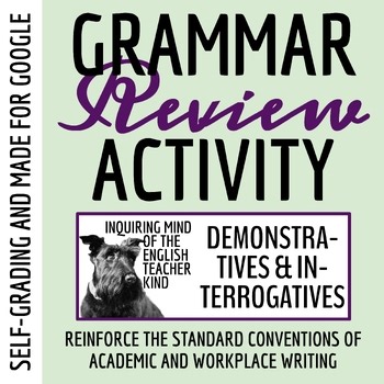 Grammar Worksheet on Demonstrative and Interrogative Pronouns | Self-Grading