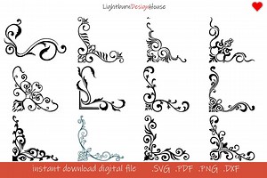Floral Corner Border Frames 104 SVG DXF Bundle for Laser Cut Engrave, Stencil Template Designs, Decorative Frame Patterns Digital Download - Etsy