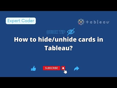 Tableau Quick Tip - How to Hide or Unhide cards in Tableau ?