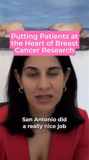 BCRF on Instagram: "We spoke with Dr. Sara Tolaney, BCRF investigator and 2025 AACR Outstanding Investigator Award for Breast Cancer Research recipient, at #SABCS25 to unpack a key theme from the conference: the essential role of patient advocacy in advancing research. Throughout the meeting, patient advocates shared their lived experiences, helped shape conversations around emerging data, and ensured research stays grounded in what matters most to patients. As Dr. Tolaney explains, advocates ar