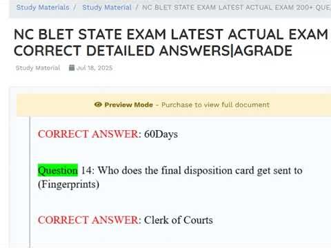 NC BLET STATE EXAM LATEST ACTUAL EXAM 200+ QUESTIONS AND CORRECT DETAILED ANSWERS