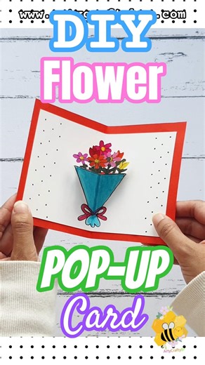 Easy Flower Pop Up Card 🌸 DIY 3D Paper Flower Card #Shorts