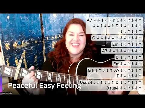 Peaceful Easy Feeling Play Along video with chords key of D (easy capo 2)