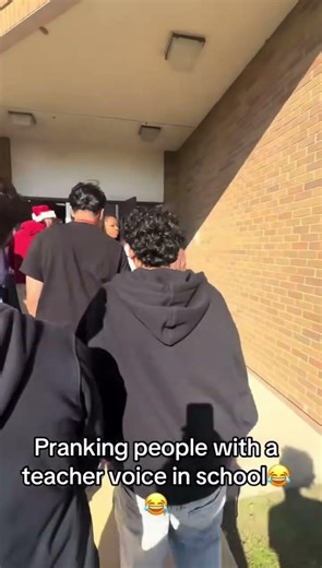 Pranking people with teacher voice in school ￼😂😂😂
