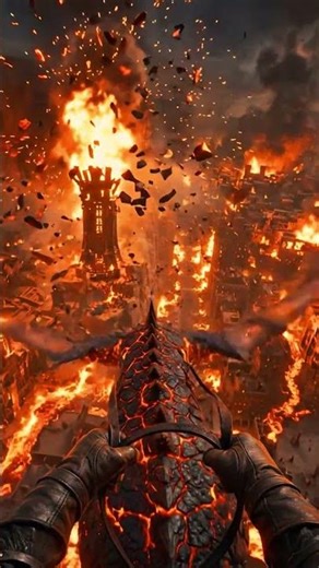 Wyvern flying through burning cave #ai #dragonride #wywen #lego