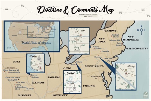 Doctrine and Covenants Map LDS 2025 Come, Follow Me Scripture Study D&C Mormon Pioneers Poster Church of Jesus Christ of Latter-day Saints - Etsy