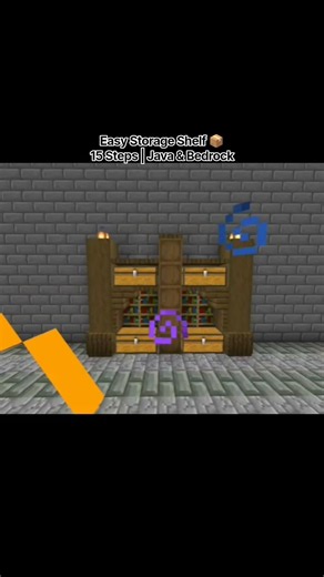 Easy Minecraft Oak Storage Shelf! 📦 Simple 15-step build for Java & Bedrock. #Minecraft #Storage