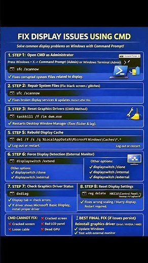 Windows Display Problem? Fix in 5 Seconds using CMD 😱 #shorts