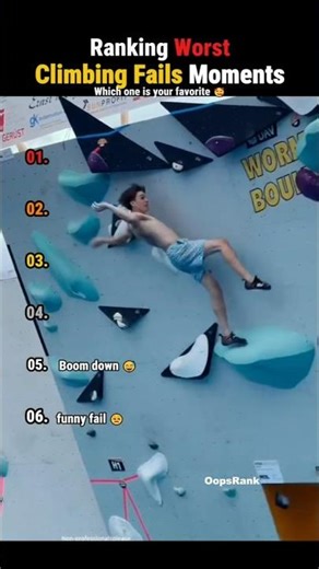 Ranking Worst Climbing Fails Moments 😅 #shorts #ranking #funny #climbing #fails